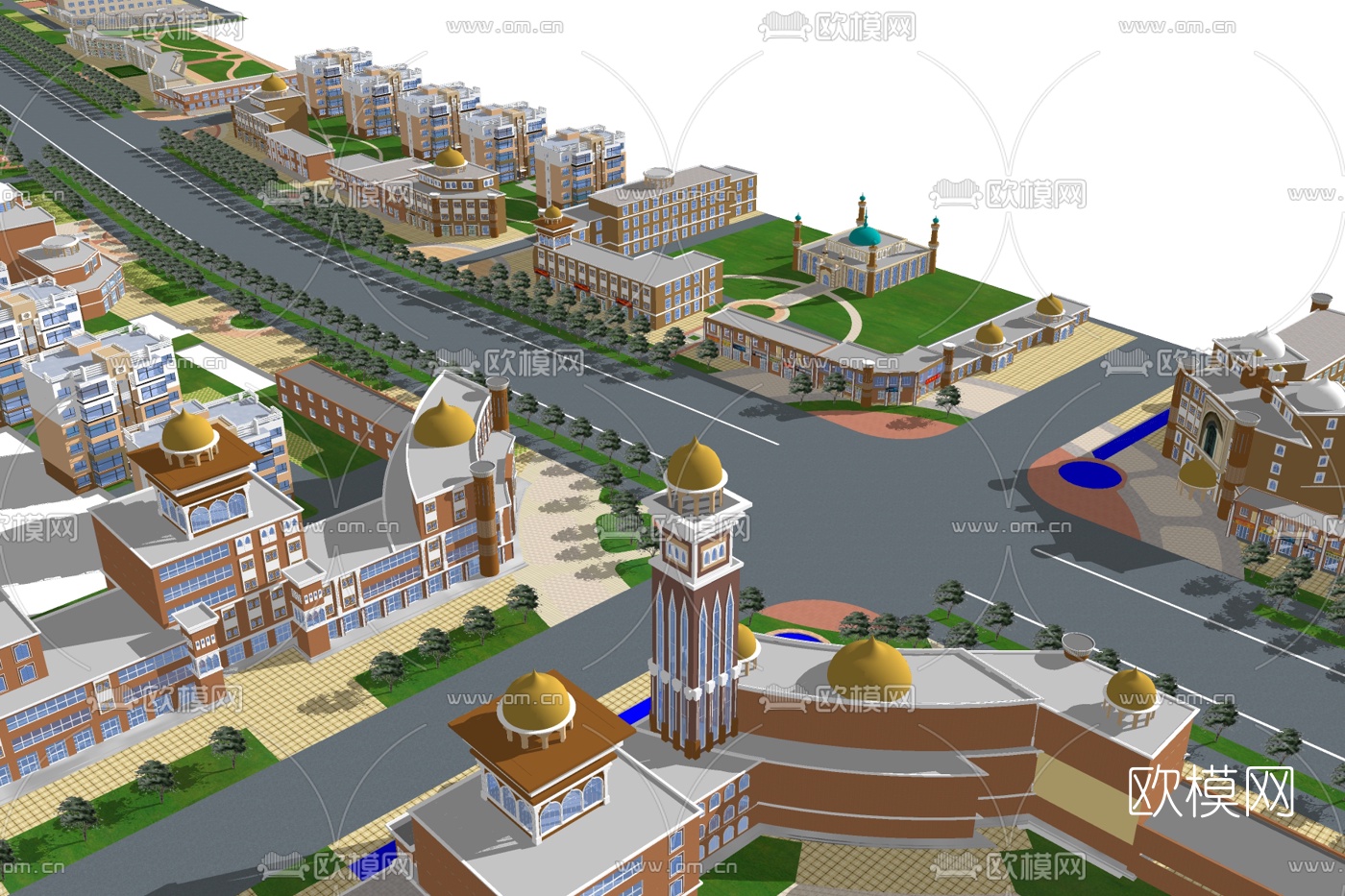 欧式公寓楼su模型下载