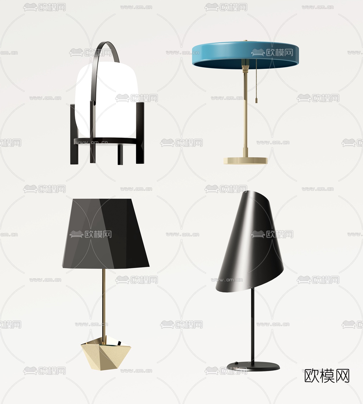 现代时尚台灯3d模型下载