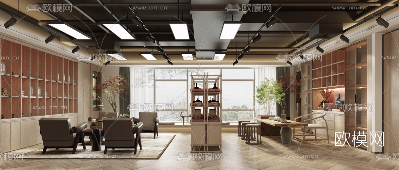 新中式茶楼3d模型