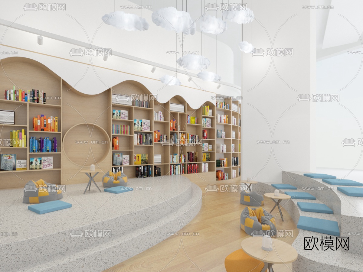 北欧阅览室免费3d模型下载