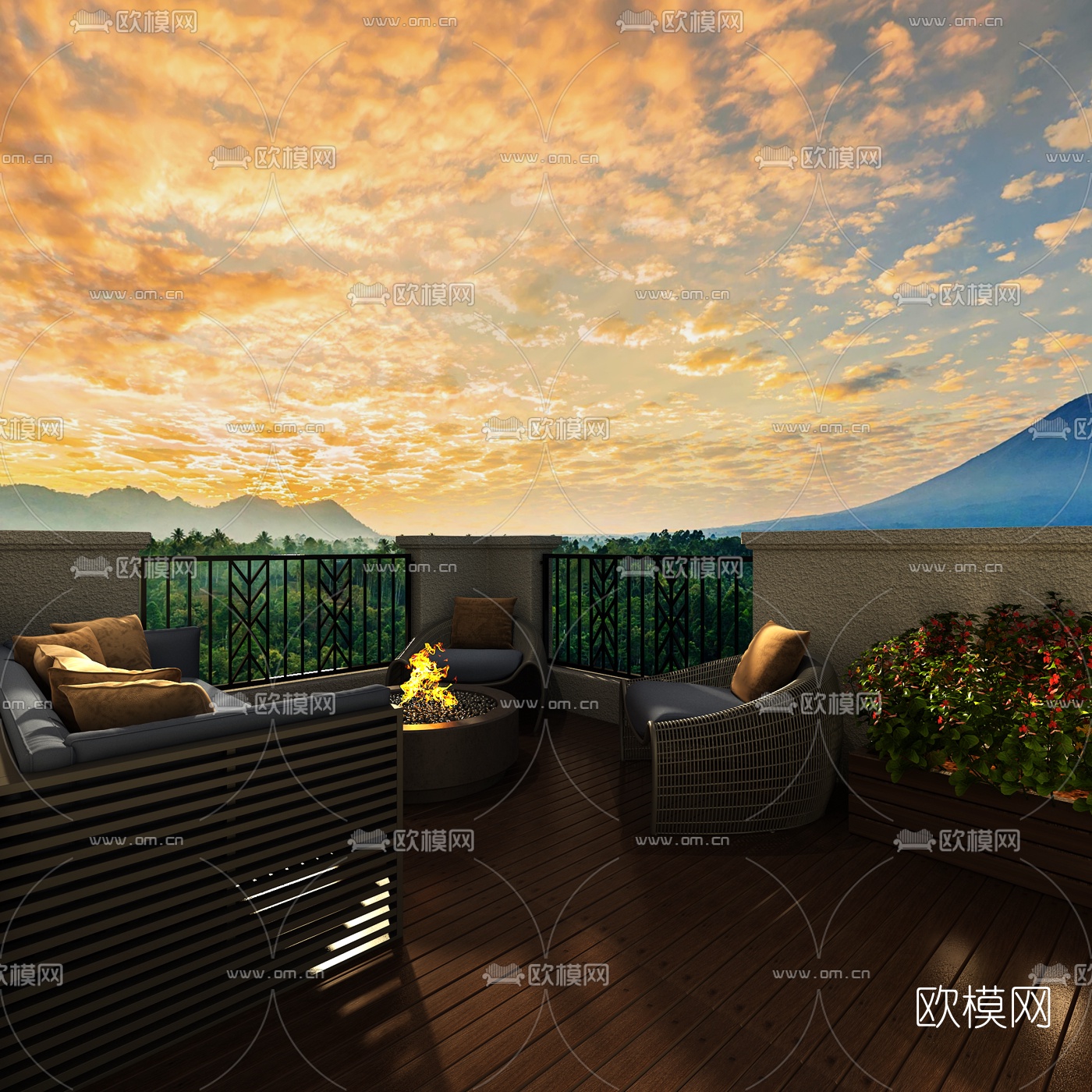 现代露台免费3d模型