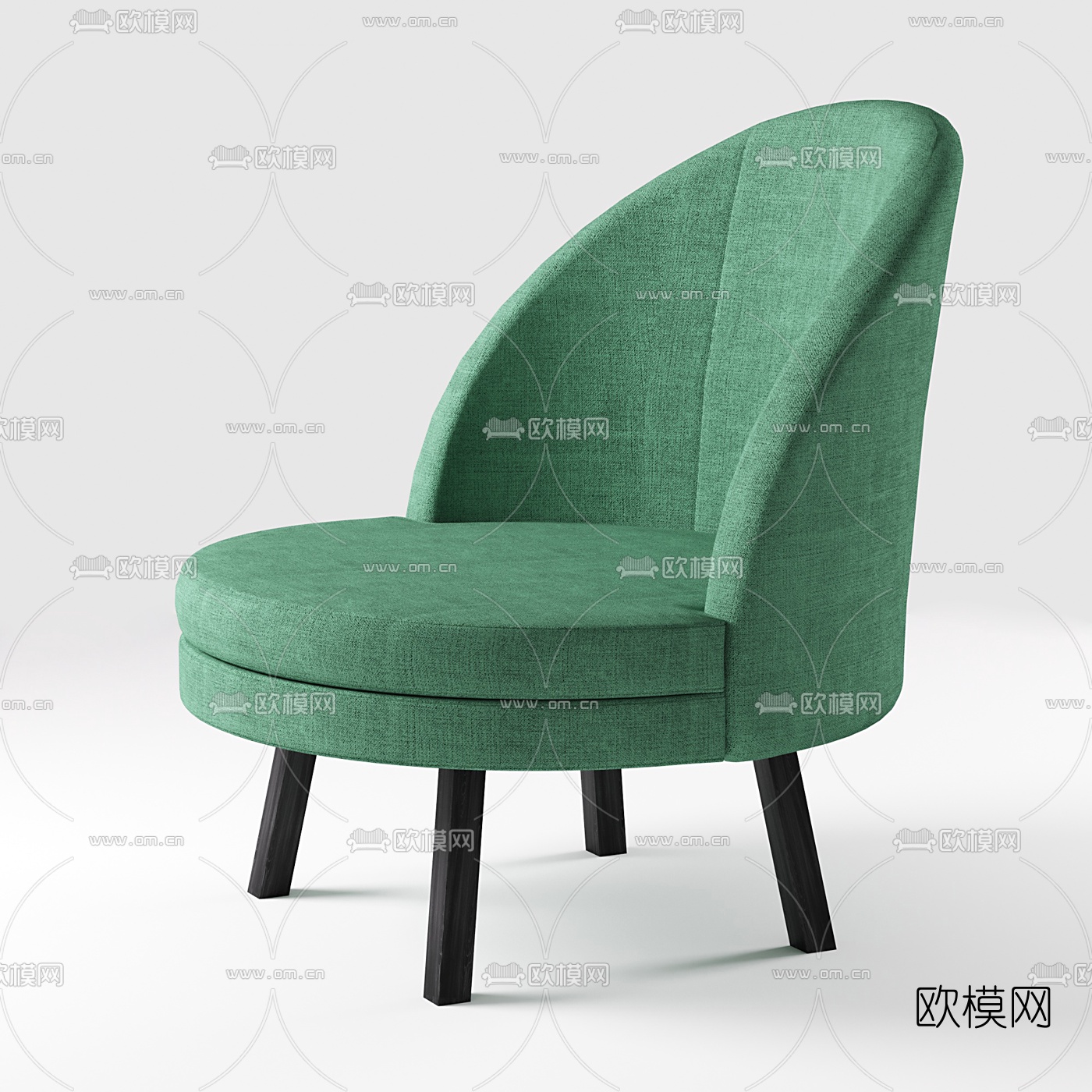 现代布艺休闲椅3d模型下载（渲染图1）