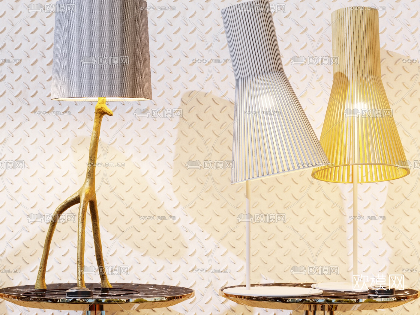 北欧时尚台灯3d模型下载（渲染图5）