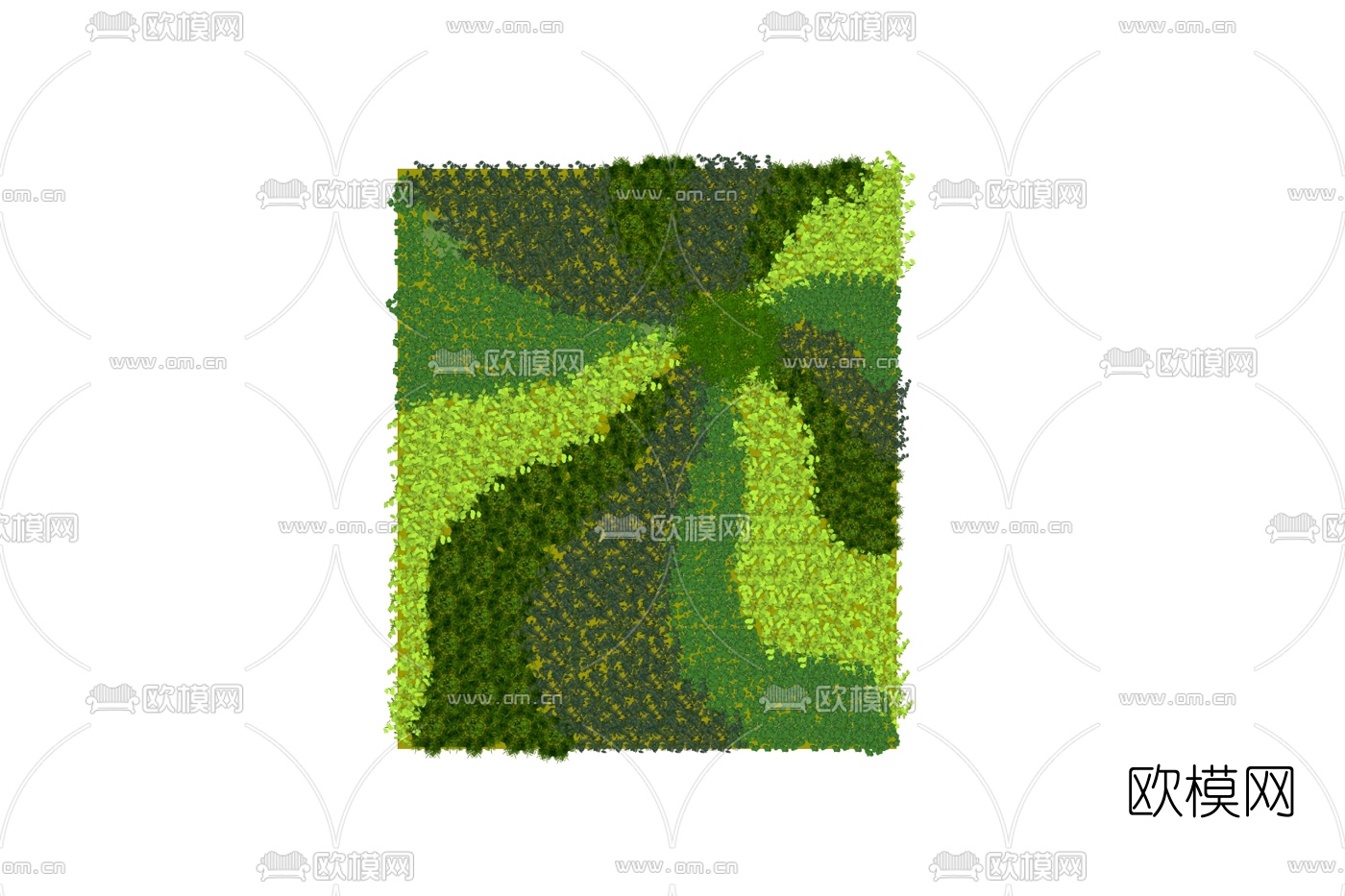 现代植物墙su模型下载