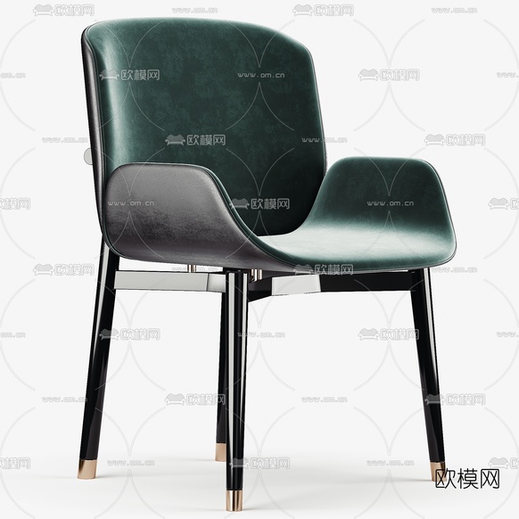 现代皮革靠背单椅3d模型下载(渲染图3)