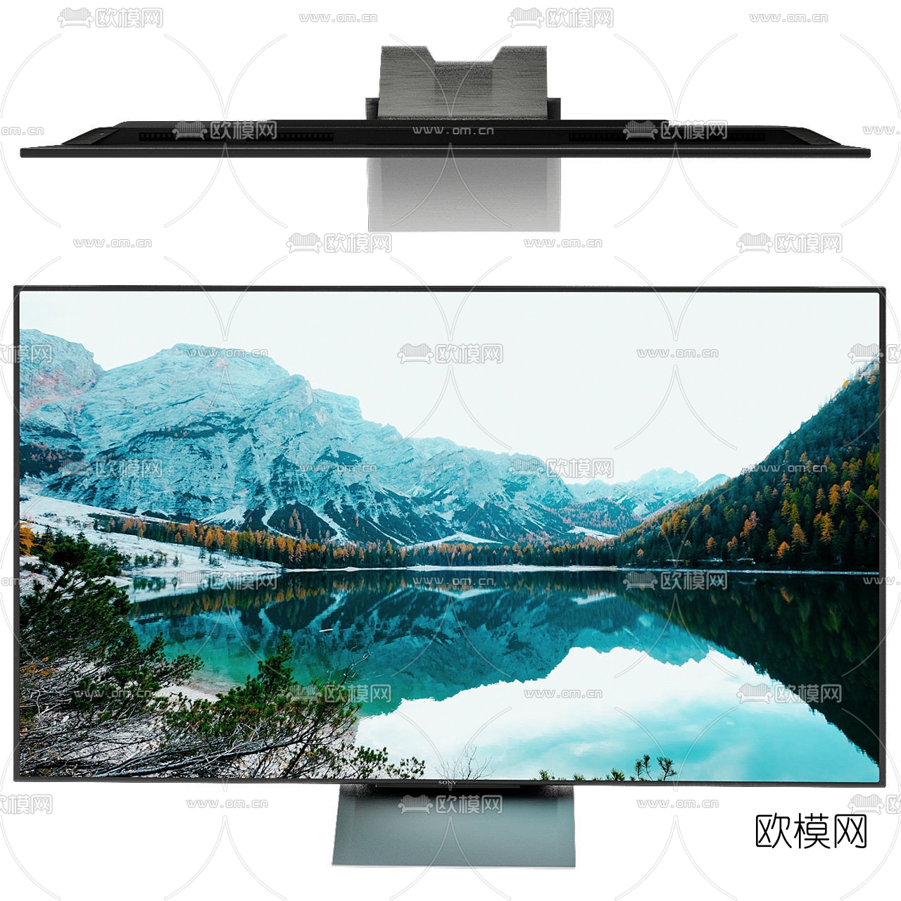 现代索尼XD94平板电视机3d模型下载（渲染图2）