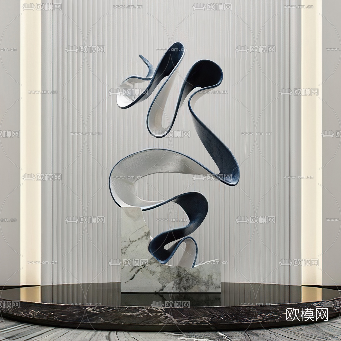 现代艺术雕塑3d模型下载