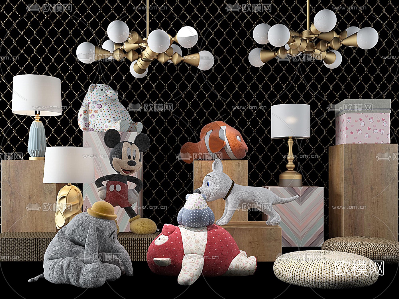 现代卡通玩具公仔3d模型下载