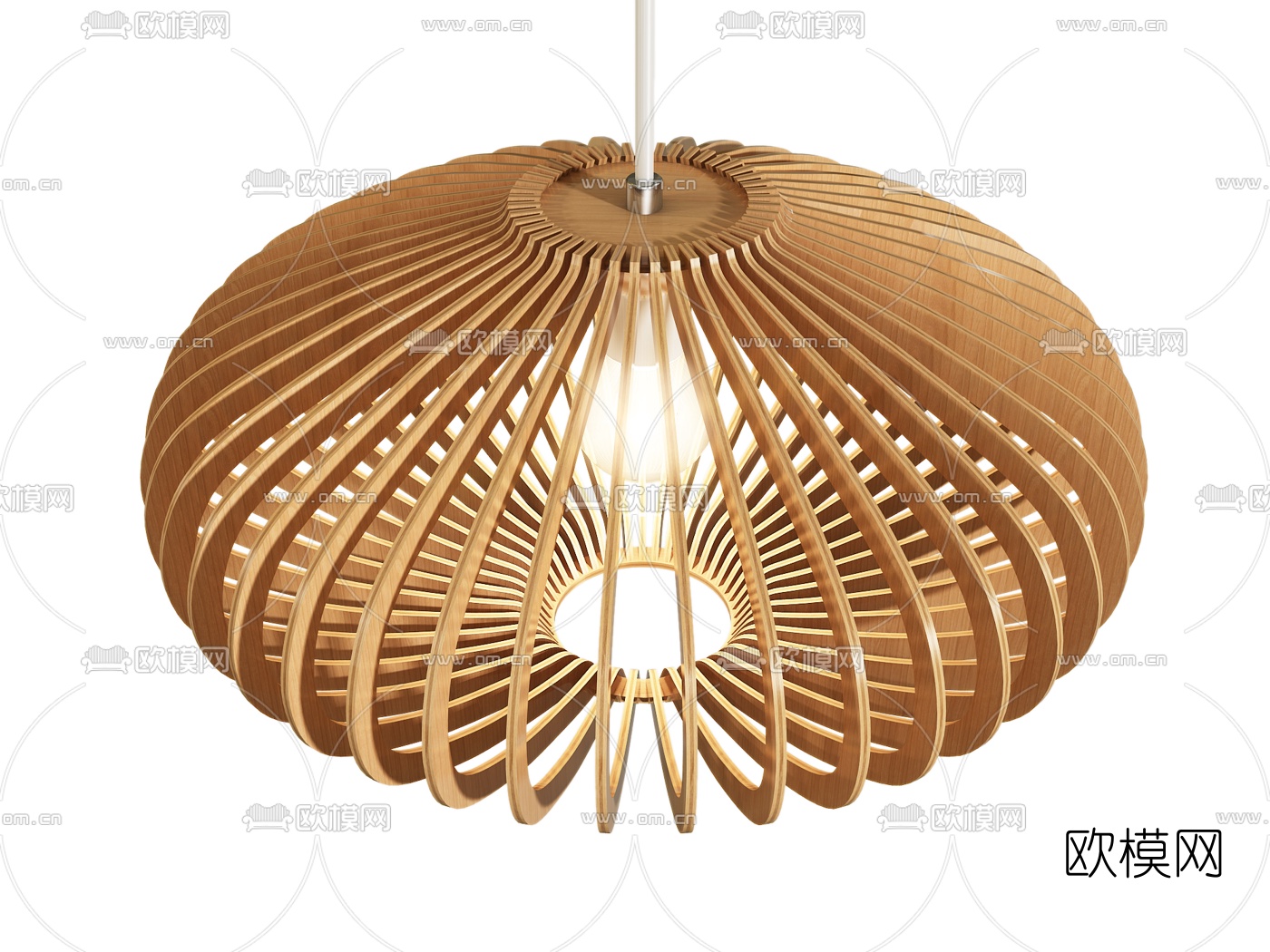 自然风原木吊灯3d模型下载（渲染图3）