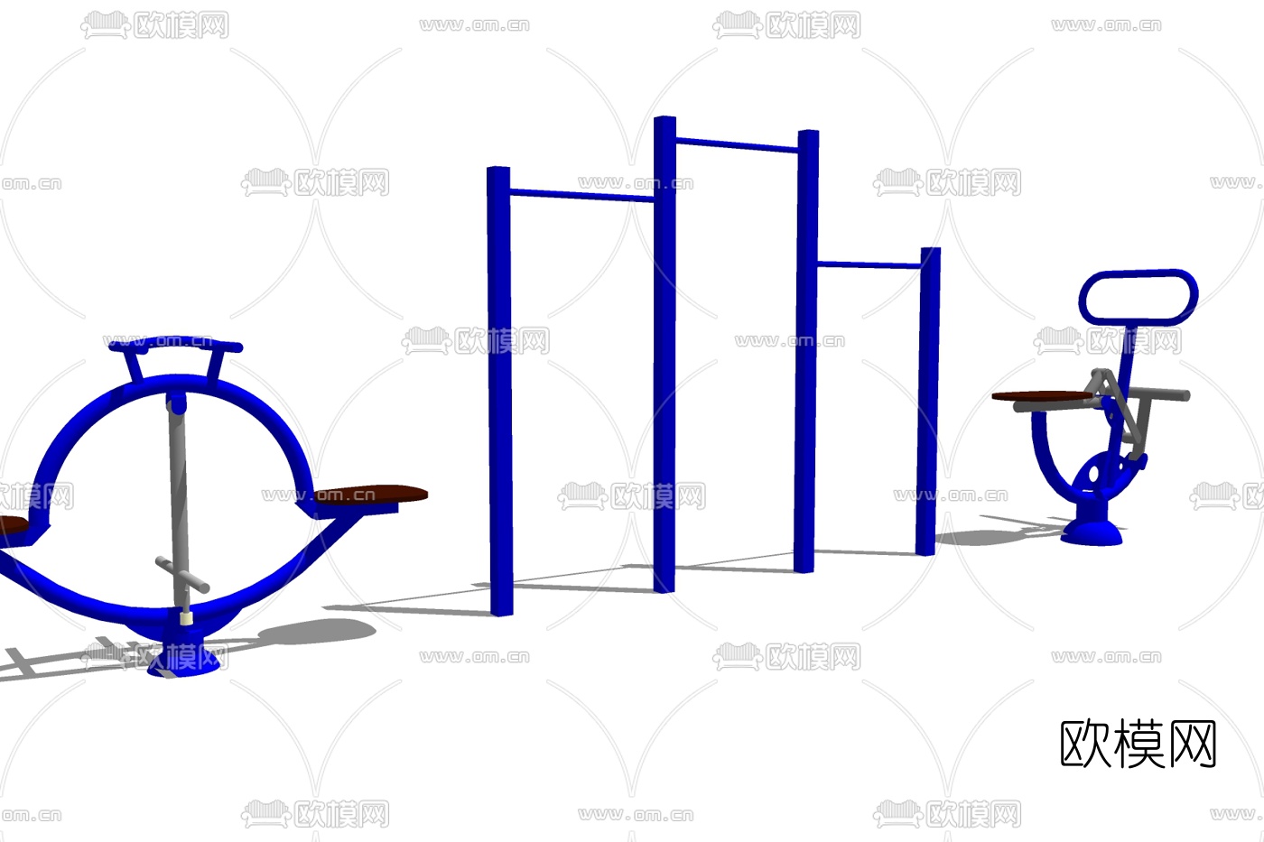 现代小区健身器材免费su模型下载