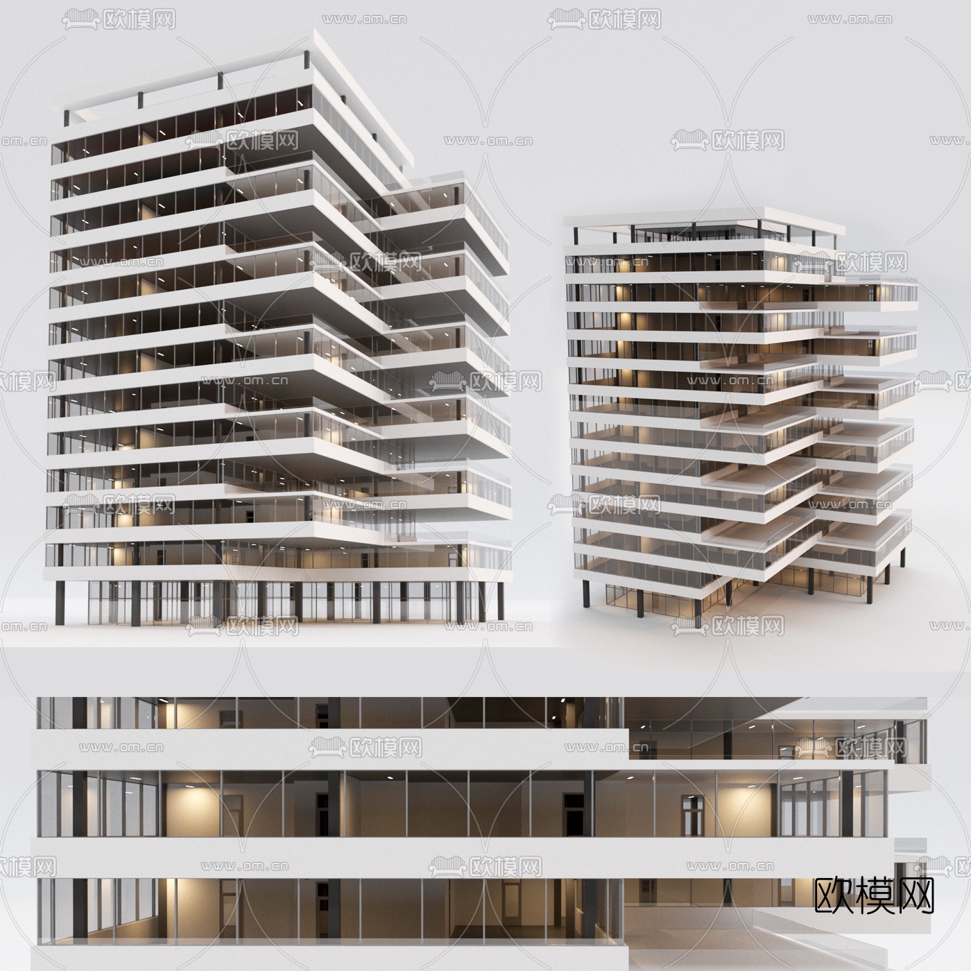 现代建筑楼外观3d模型