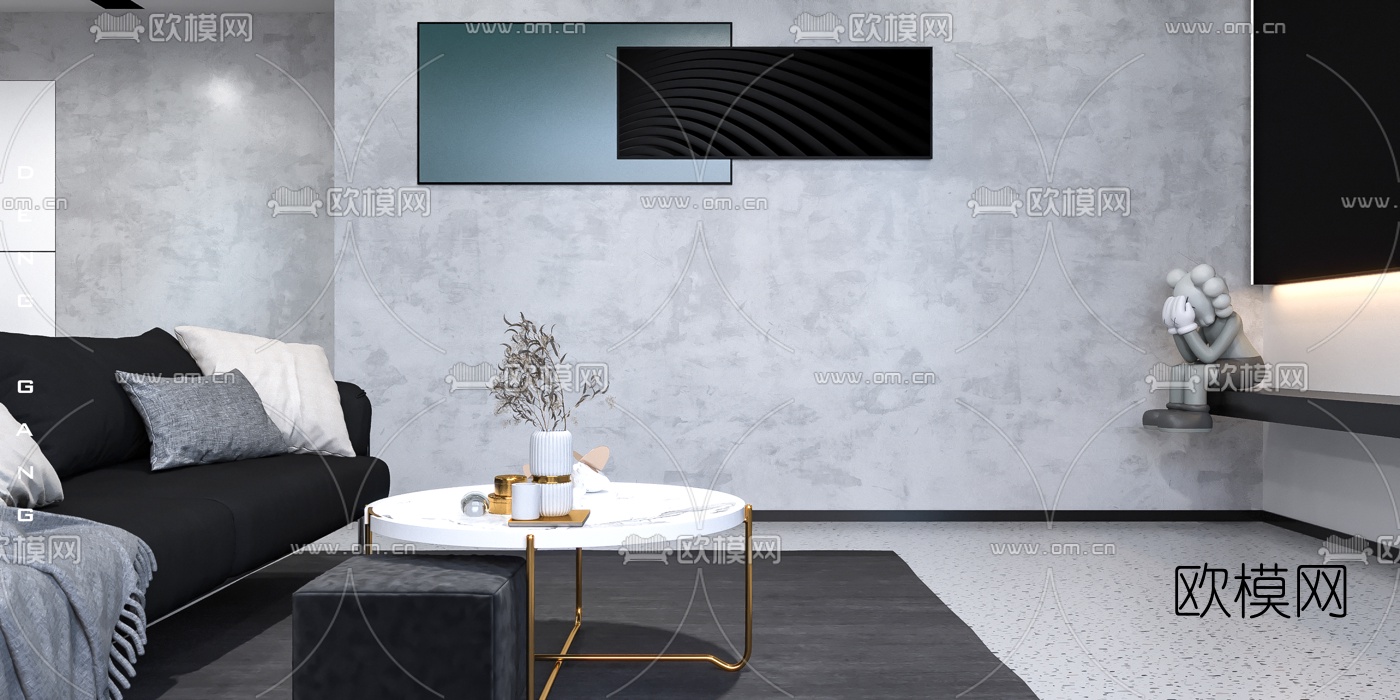 北欧公寓客厅餐厅3d模型