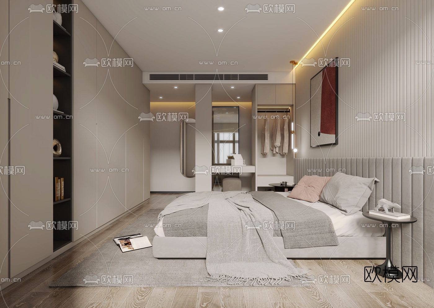 现代卧室主人房衣帽间3d模型