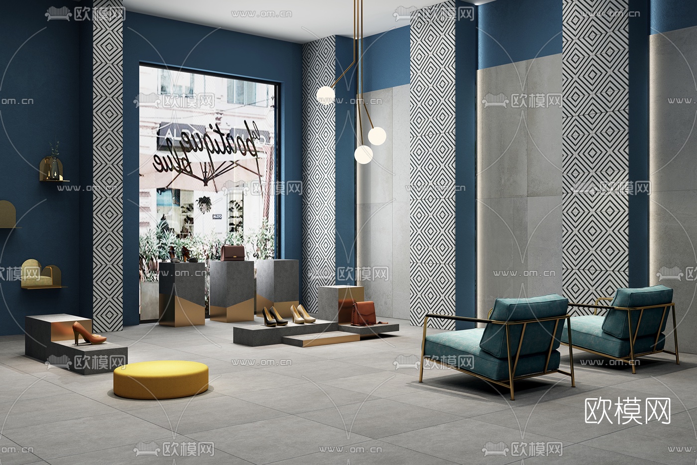 现代鞋包店3d模型