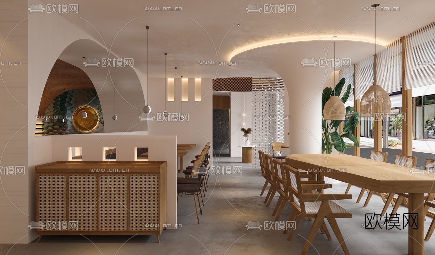 北欧简约快餐厅3d模型