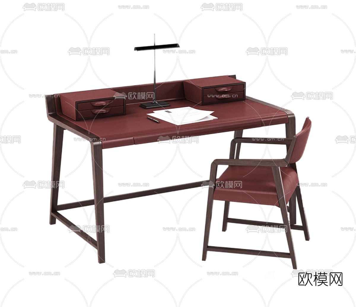 北欧书桌椅3d模型