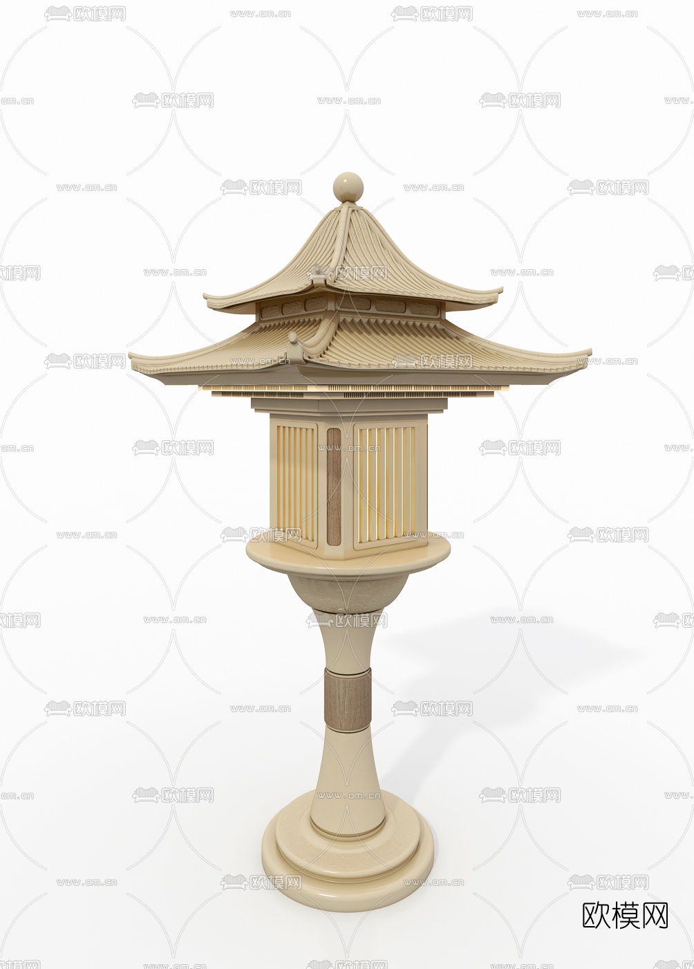 中式户外灯庭院灯3d模型