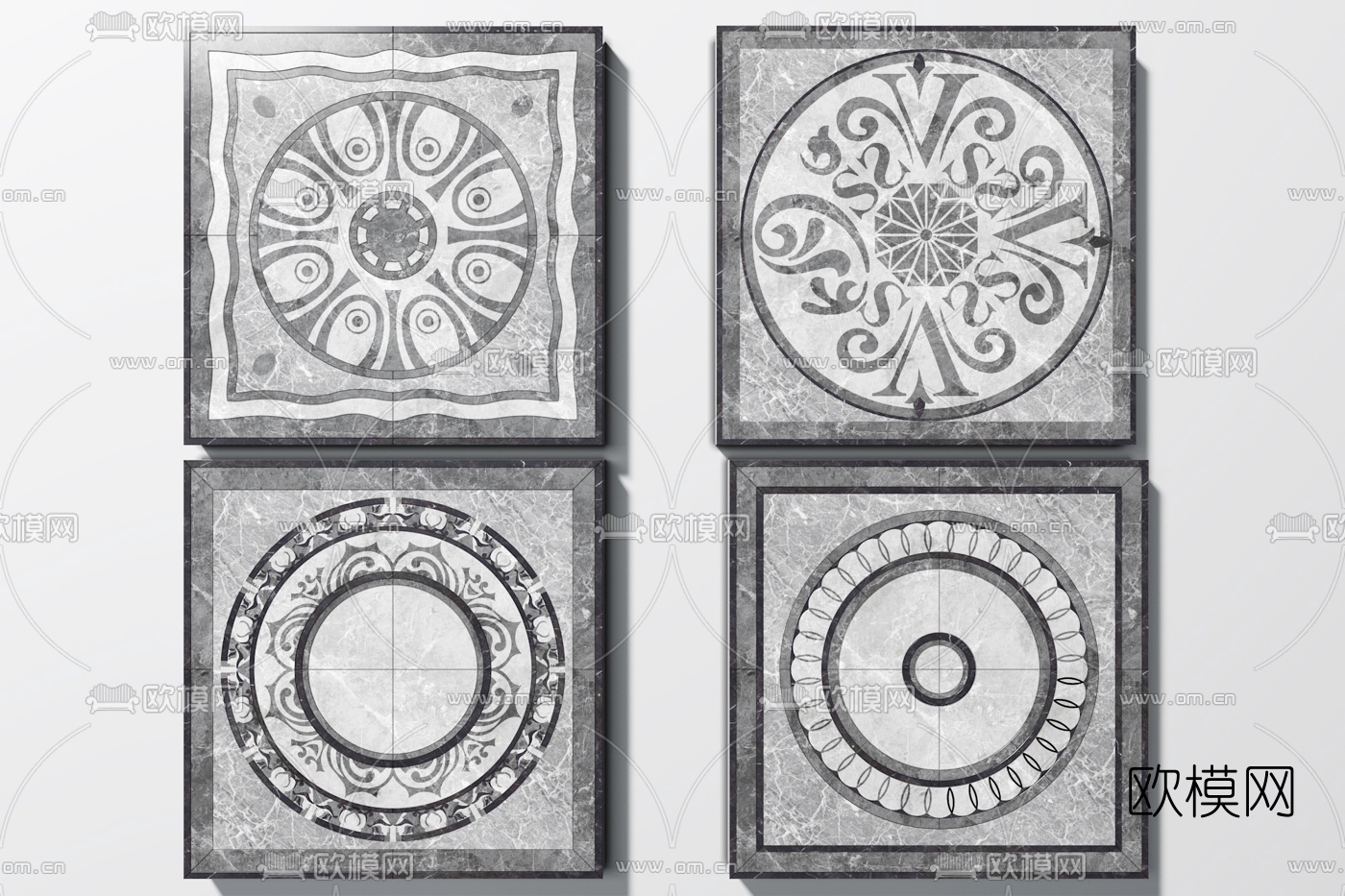 简欧大理石拼花瓷砖3d模型下载
