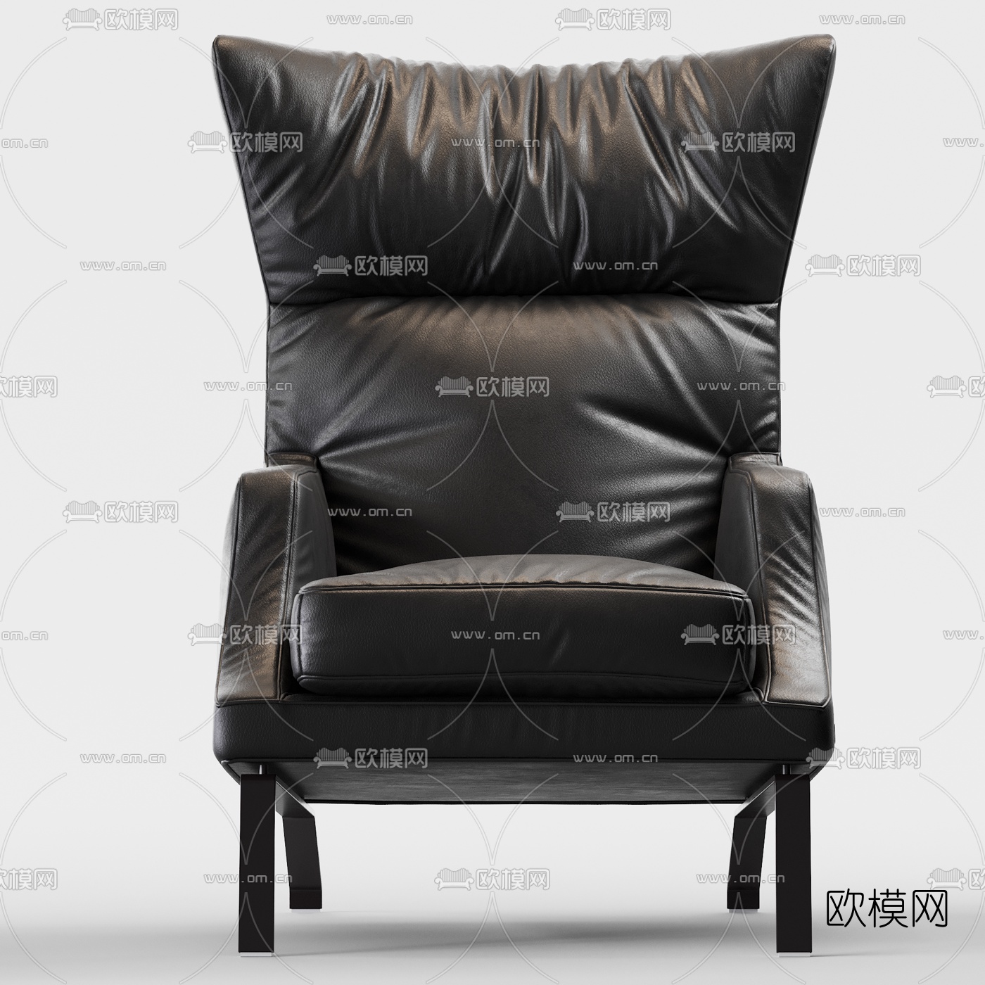 现代皮革单人沙发3d模型
