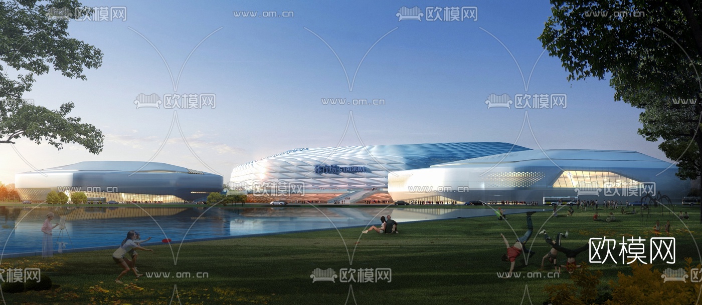 现代体育馆外观3d模型
