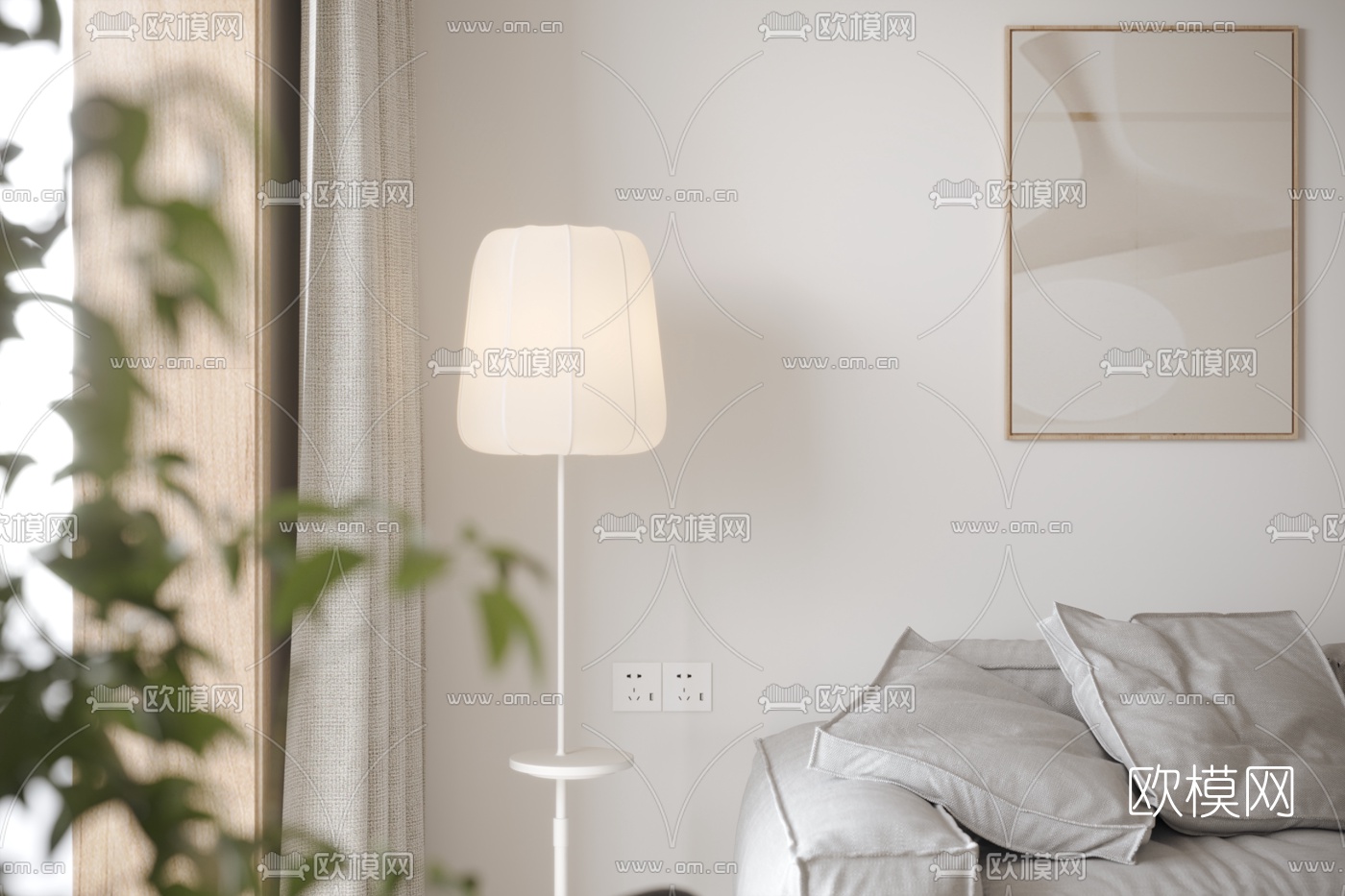 北欧客厅卧室3d模型下载（渲染图3）