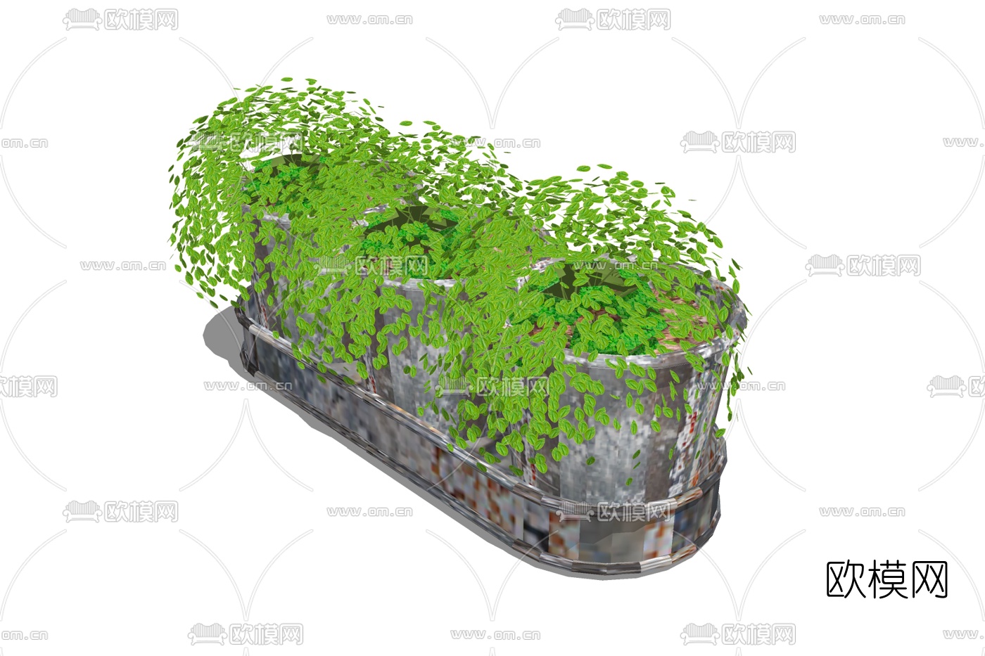 现代绿植盆栽su模型下载