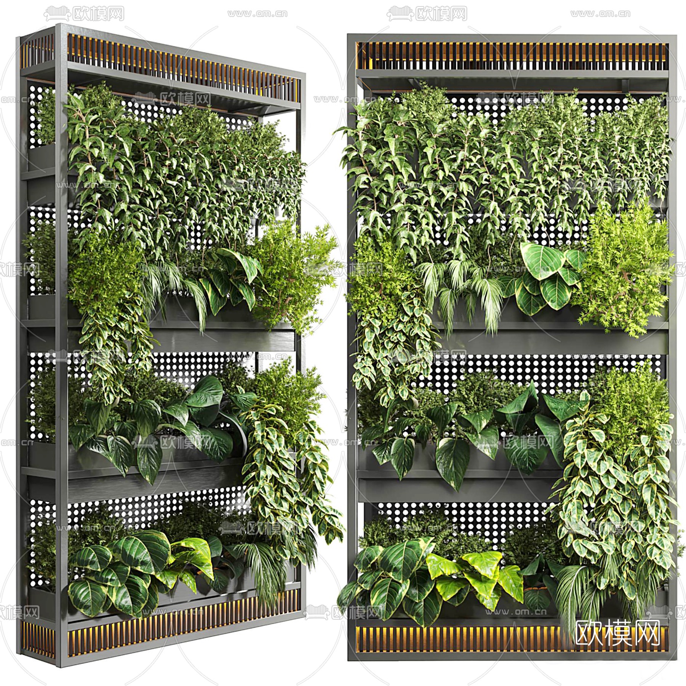 现代绿植盆栽植物架3d模型下载（渲染图1）