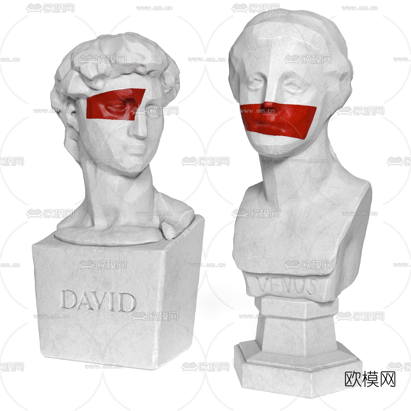 现代艺术人物头像雕塑3d模型