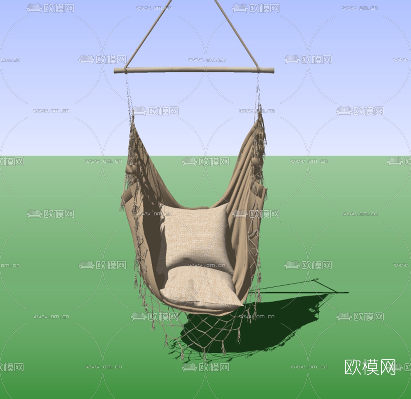 现代布艺吊椅su模型