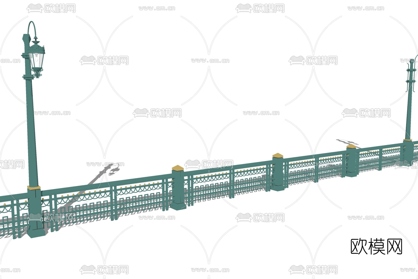 欧式铁艺护栏su模型下载