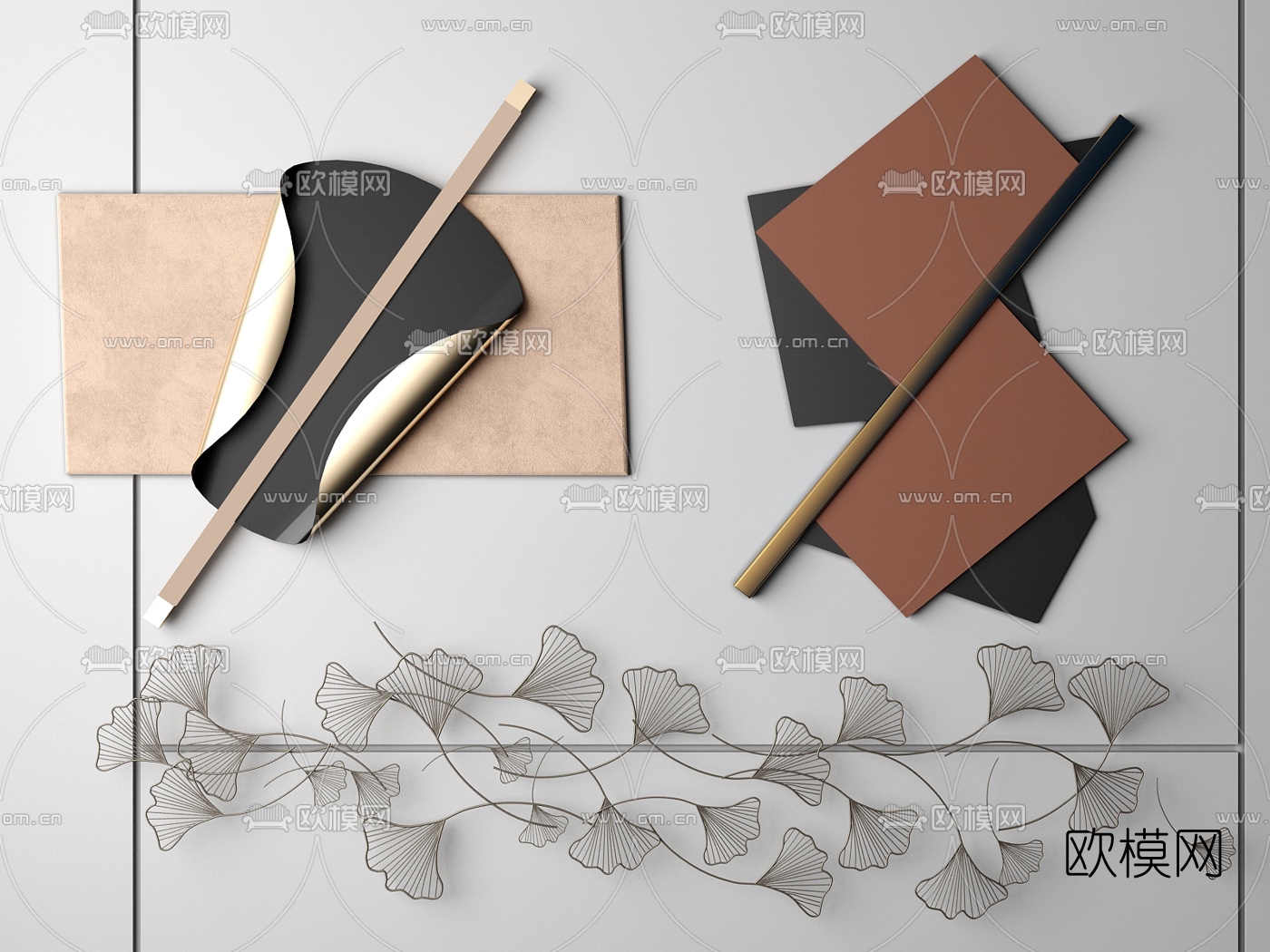 现代立体墙饰挂件3d模型下载