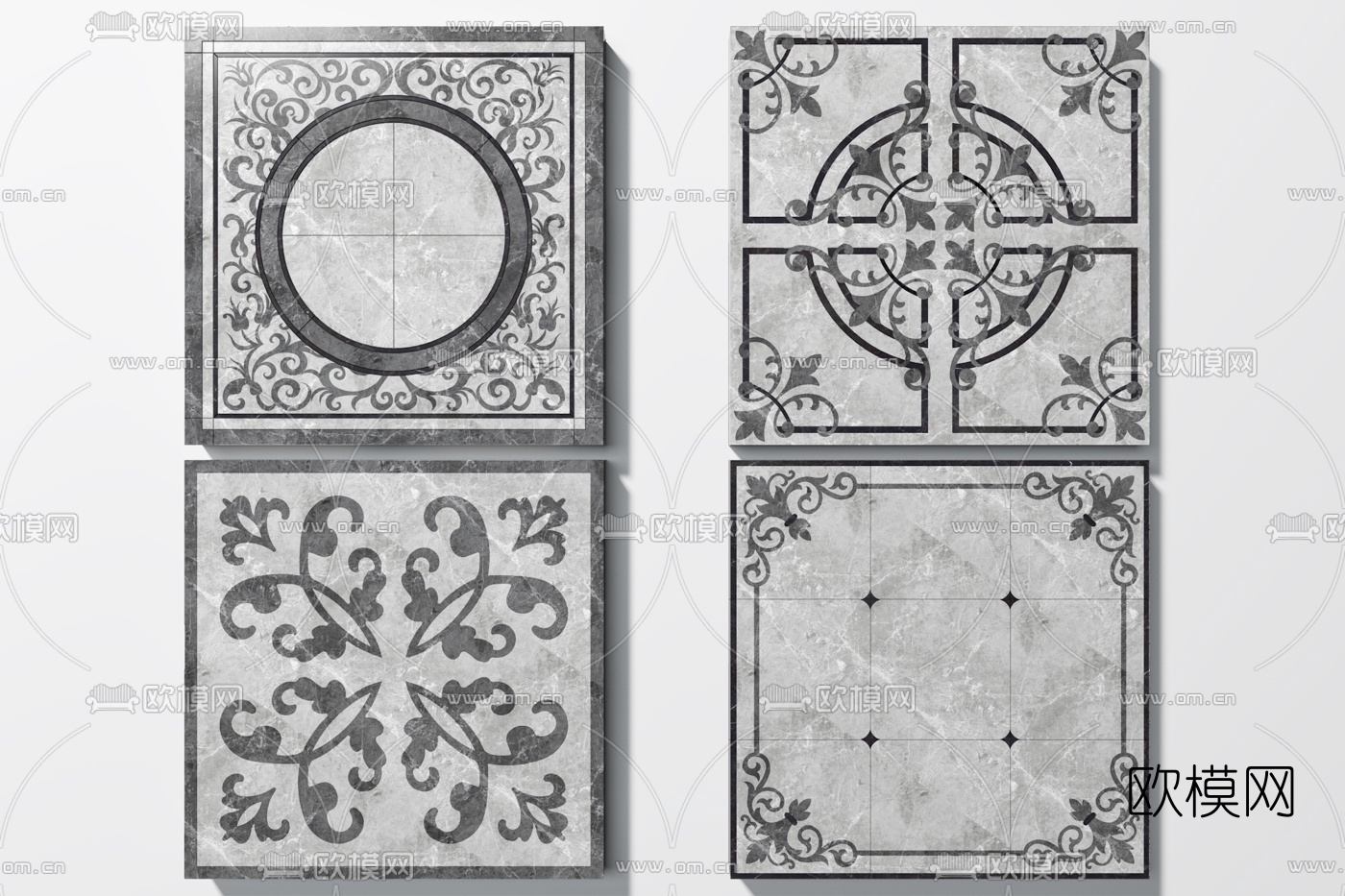 简欧大理石拼花瓷砖3d模型下载