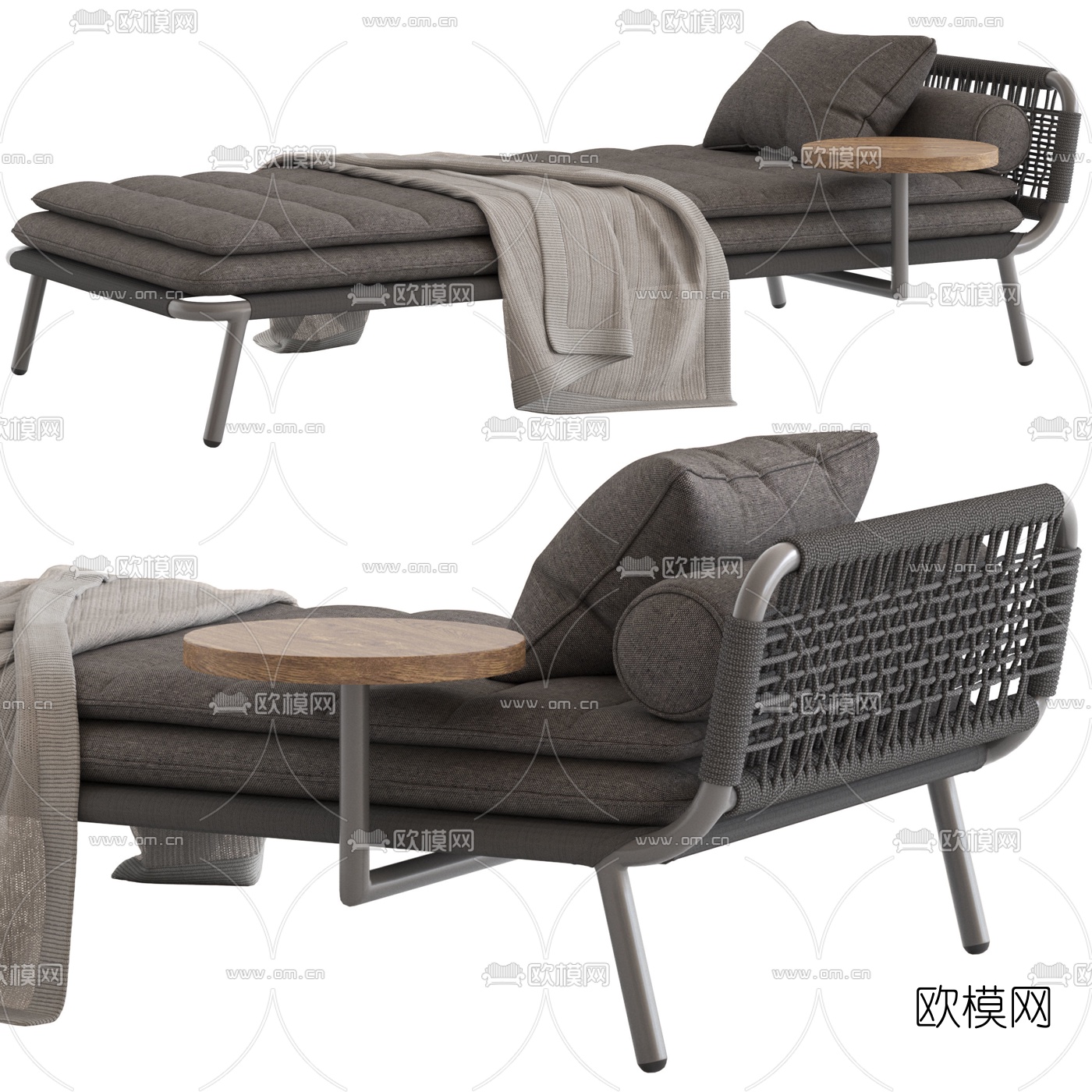 Meridiani  现代床尾凳3d模型下载（渲染图1）