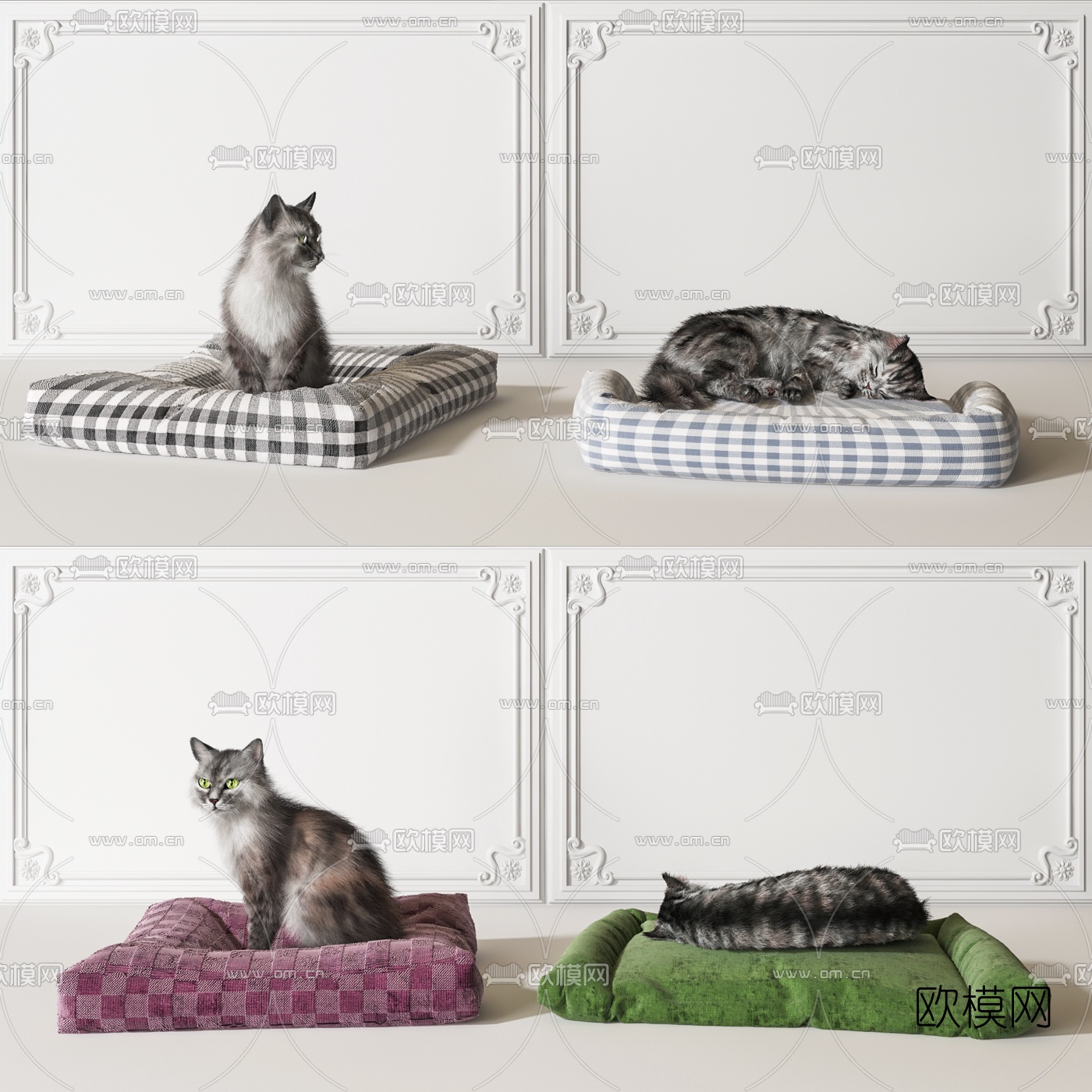 现代猫咪猫窝3d模型