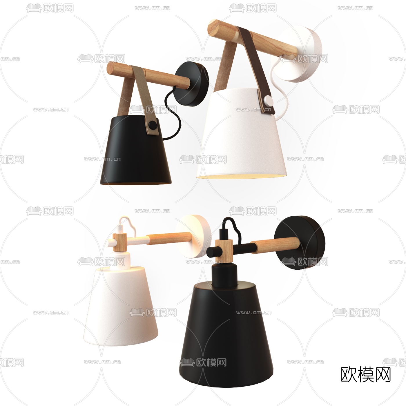 北欧简约壁灯3d模型下载（渲染图1）