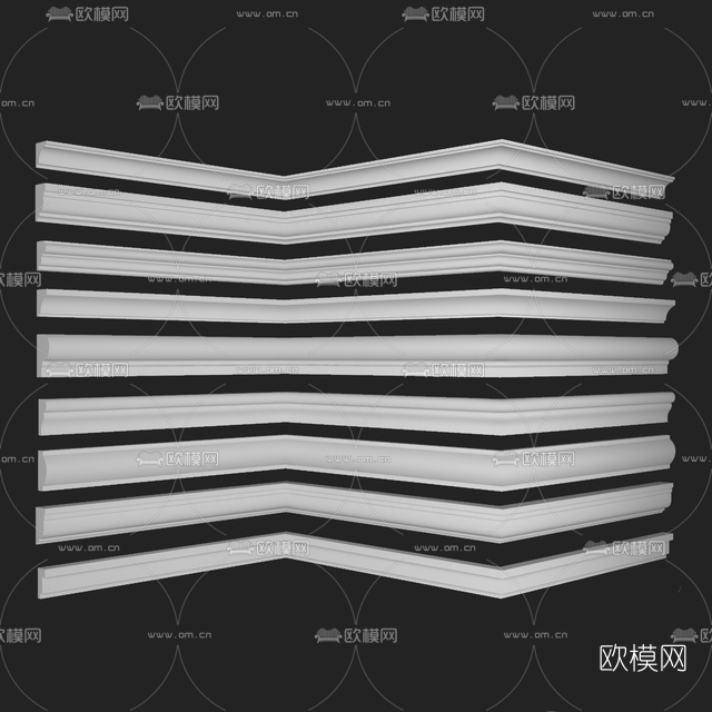 现代石膏线条免费3d模型下载