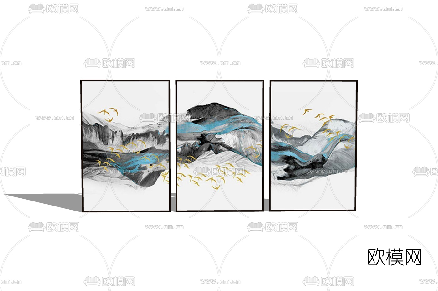 现代装饰挂画免费su模型下载