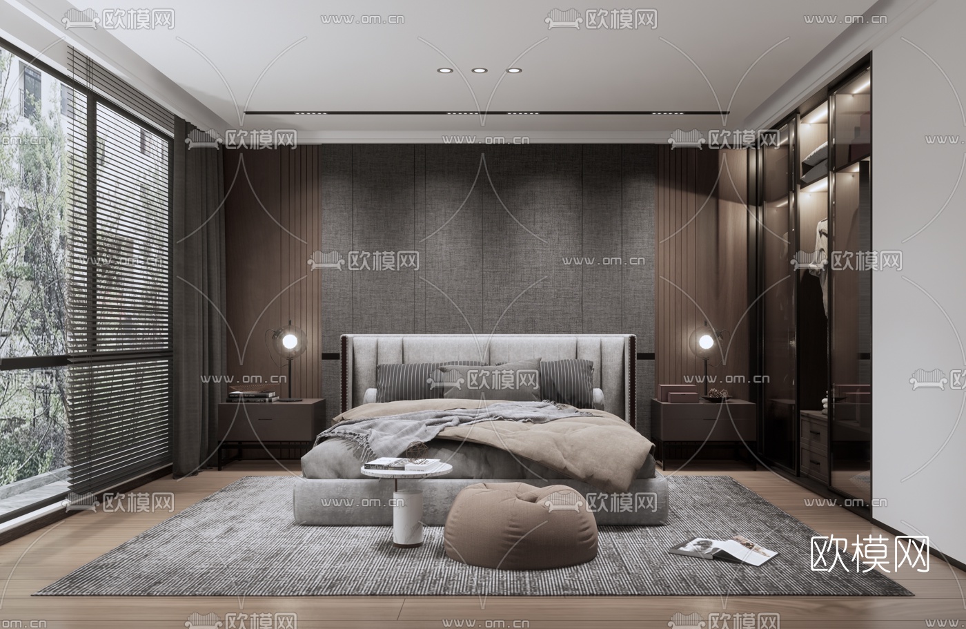 现代卧室su模型