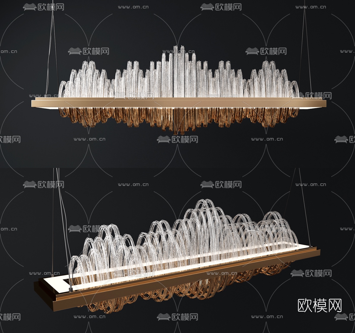 新中式水晶装饰吊灯3d模型下载_ID10103622_3dmax免费模型-欧模网