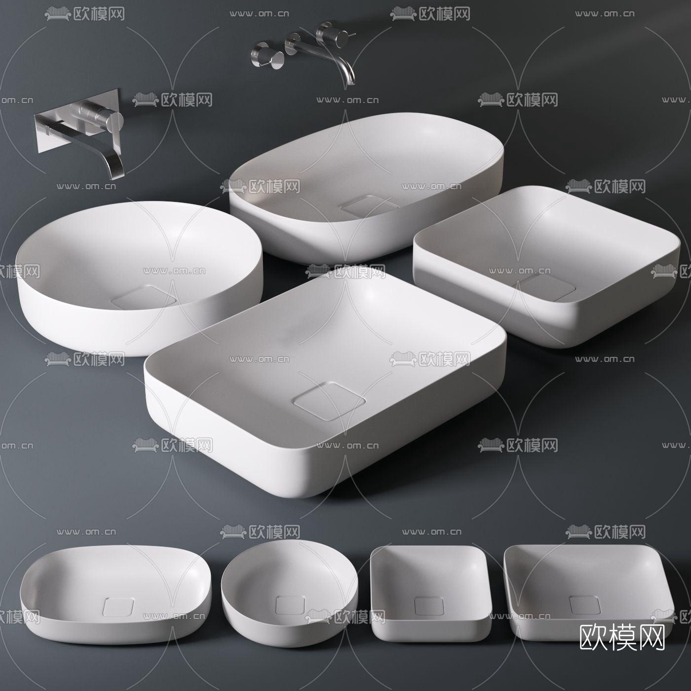 现代台盆洗手台3d模型下载