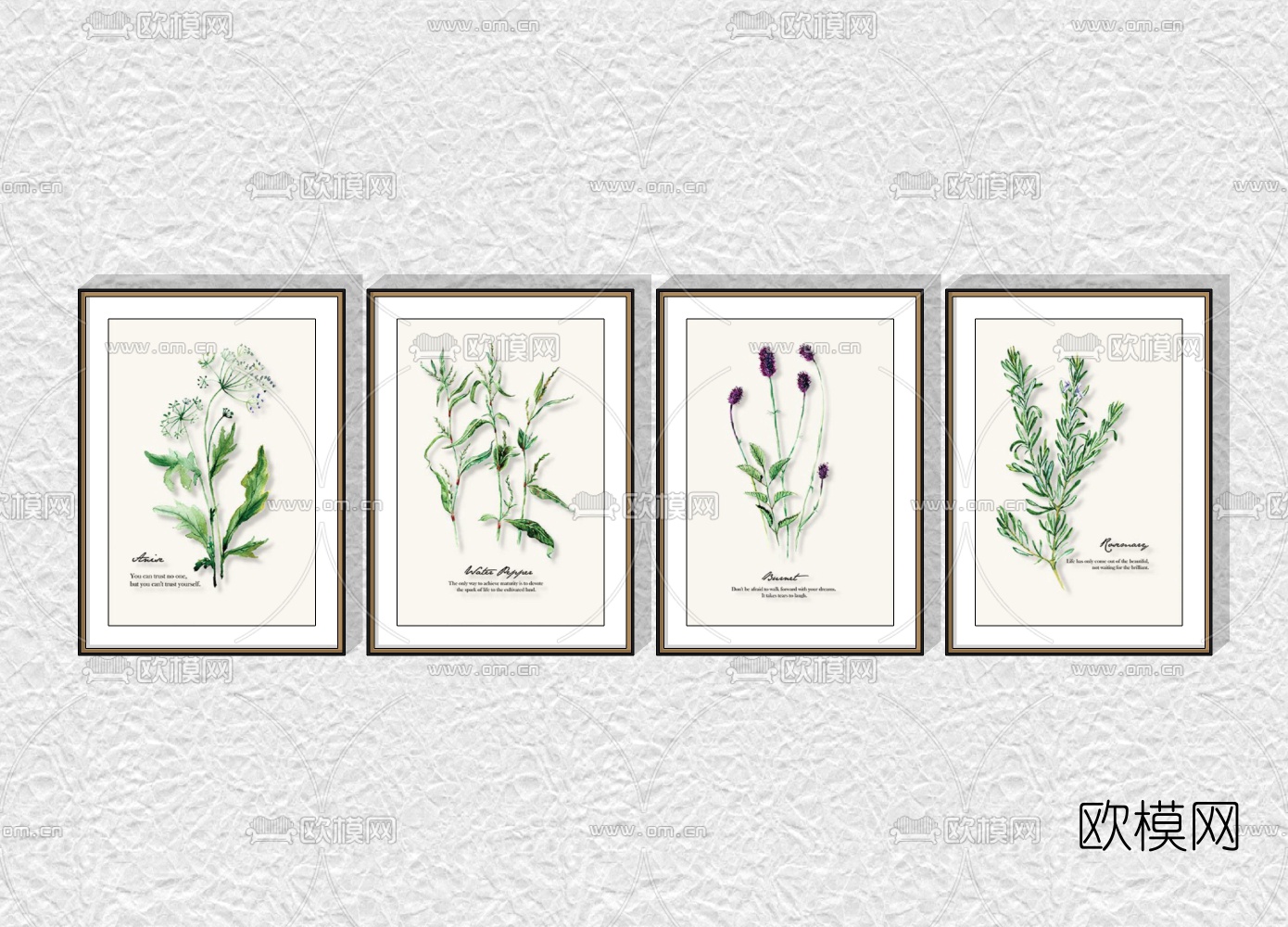 北欧植物装饰挂画su模型下载