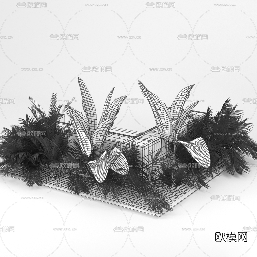 现代户外公用椅3d模型