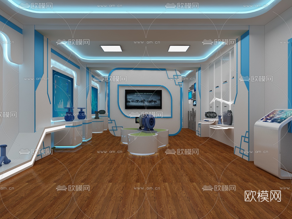 现代工业设备展厅免费3d模型