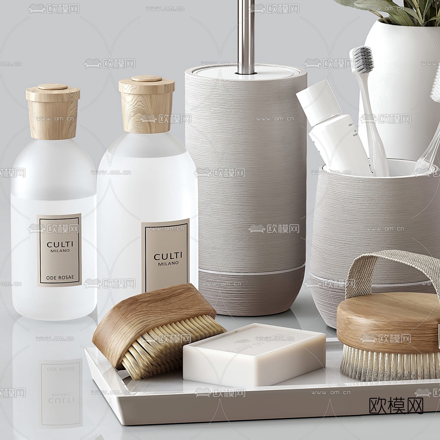 现代花瓶花艺洗涤用品3d模型下载（渲染图2）