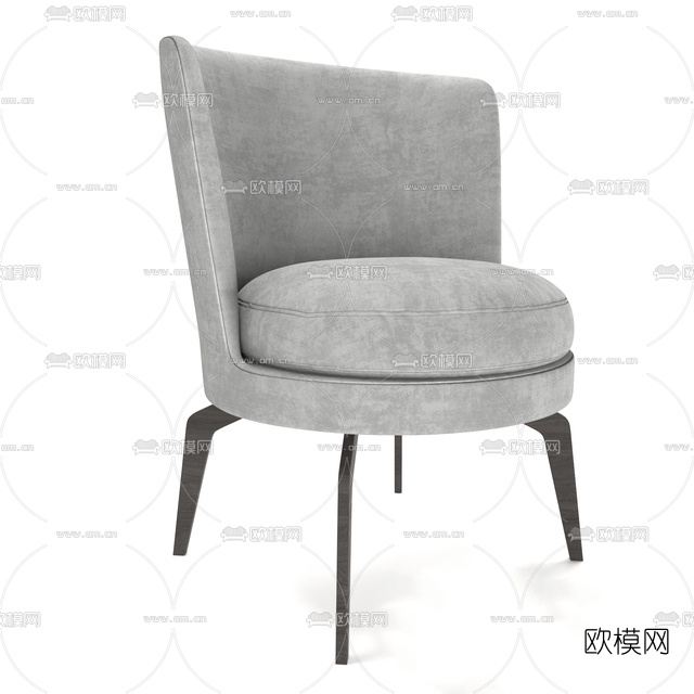 现代布艺休闲椅免费3d模型-免费3dmax模型库-欧模网