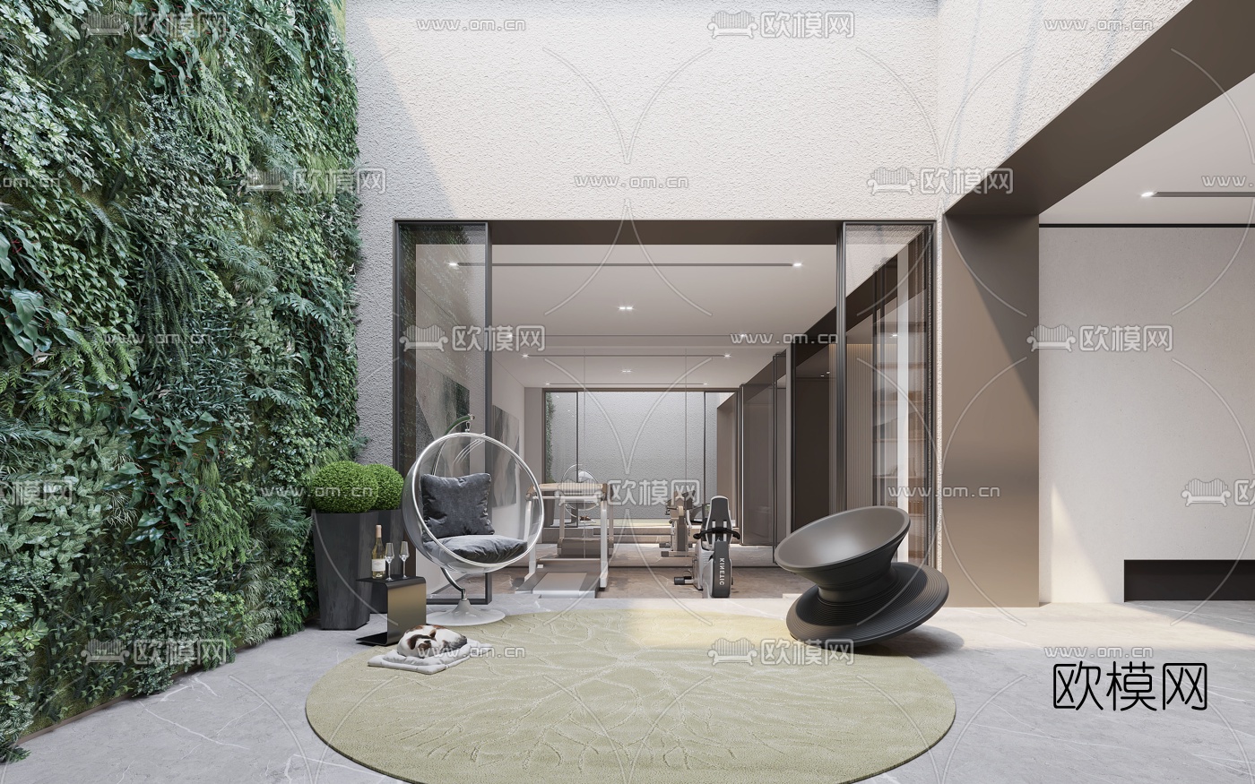 现代地下室会客室茶室3d模型下载（渲染图3）