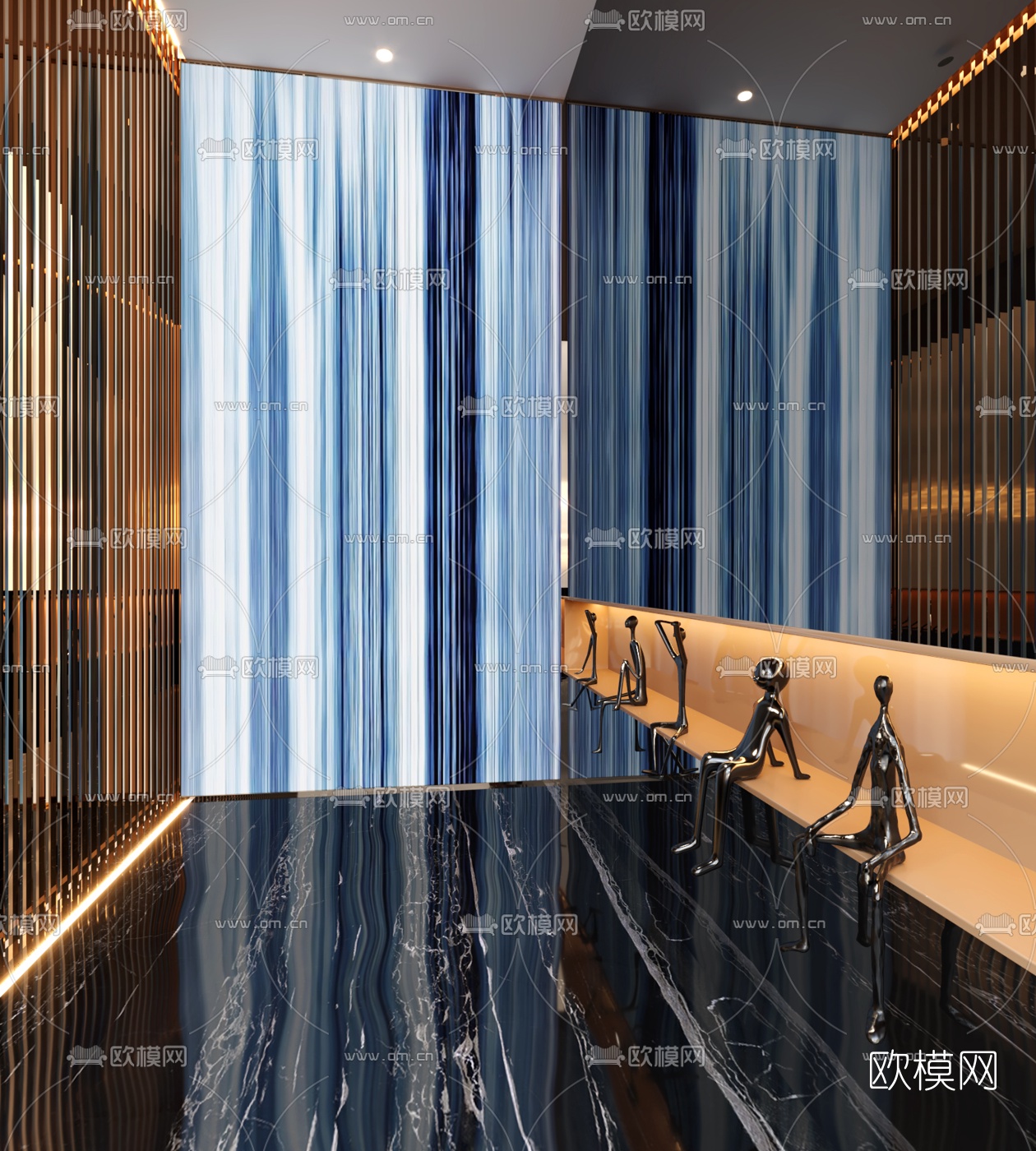 现代KTV过道3d模型-免费3dmax模型库-欧模网