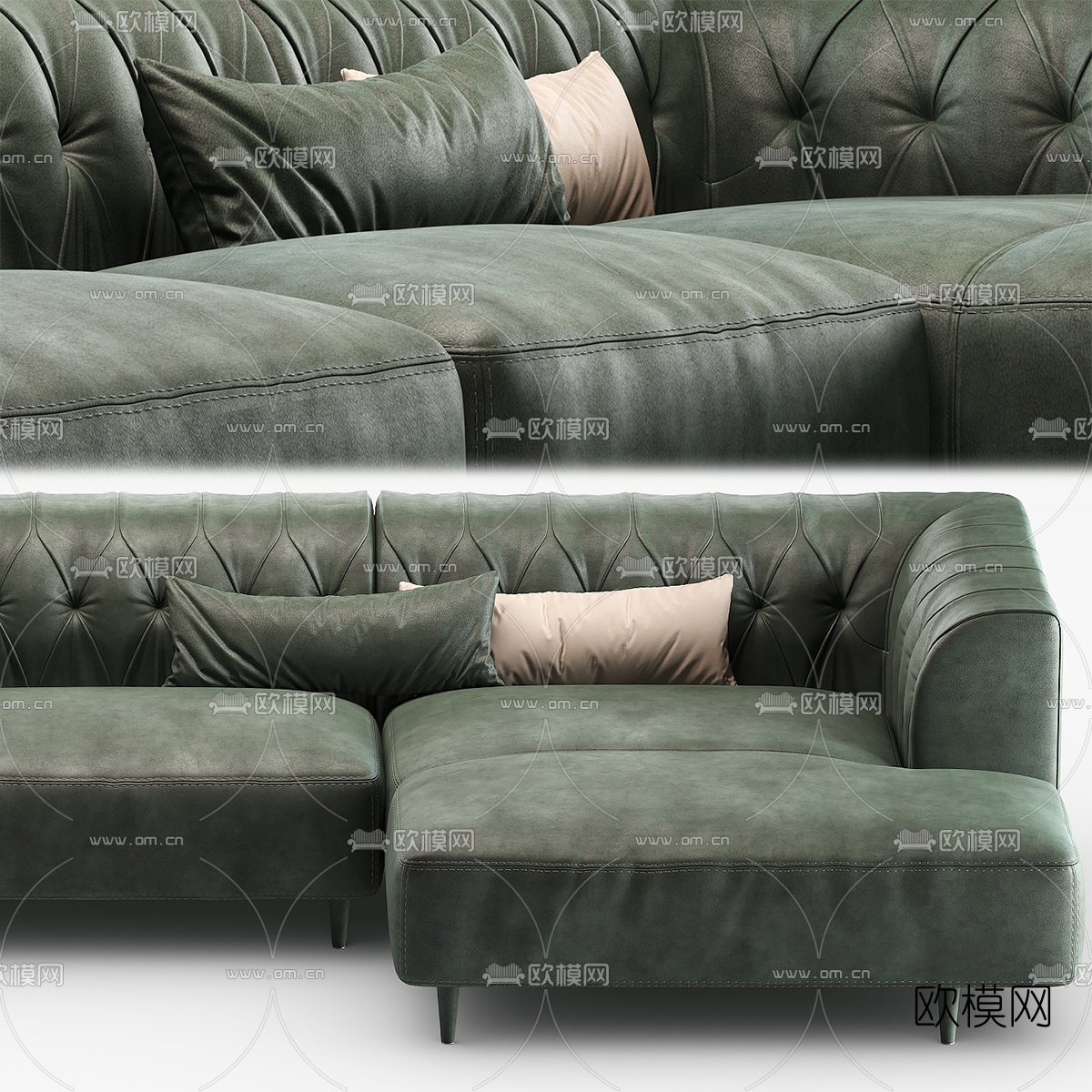 BAXTER 拐角沙发3d模型下载（渲染图2）