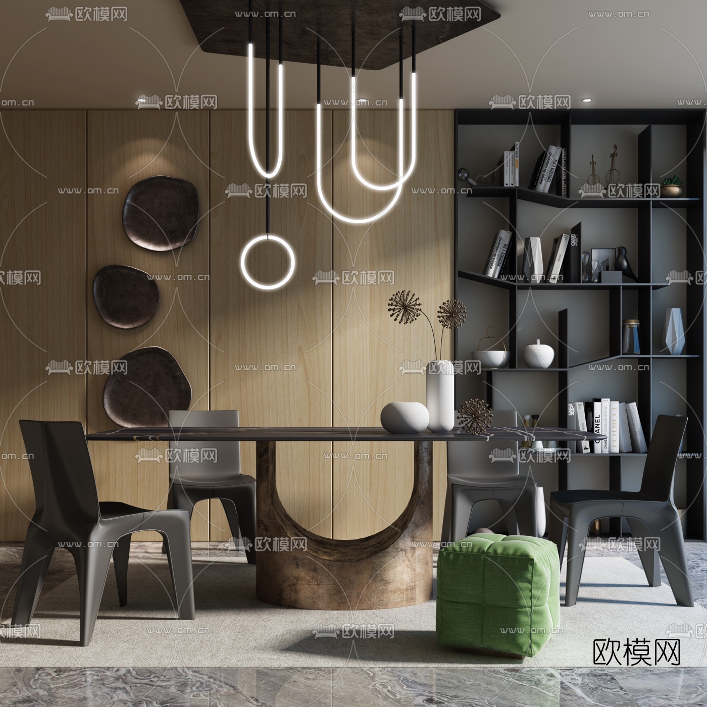 后现代轻奢餐厅3d模型