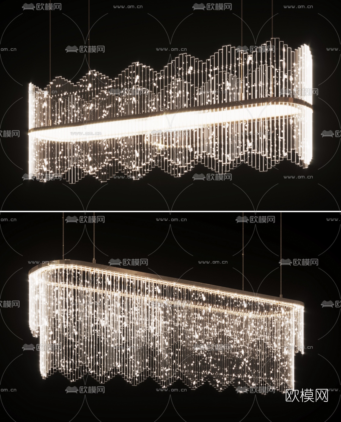 现代水晶装饰吊灯3d模型-免费3dmax模型库-欧模网